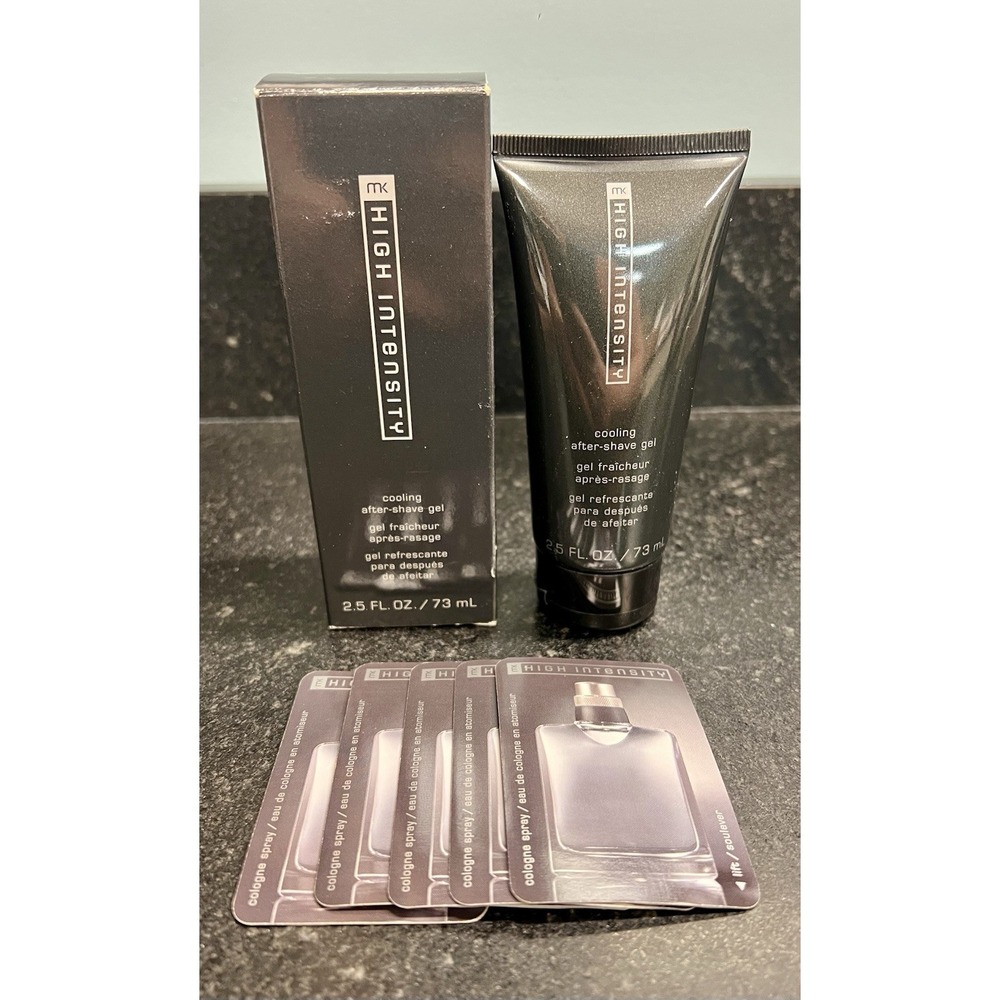 Mary Kay MK HIGH INTENSITY Cooling After Shave‎ Gel 2.5 Oz NOS & Cologne Samples